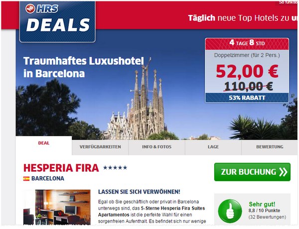 HRS Deals Barcelona Hesperia Fira Suites