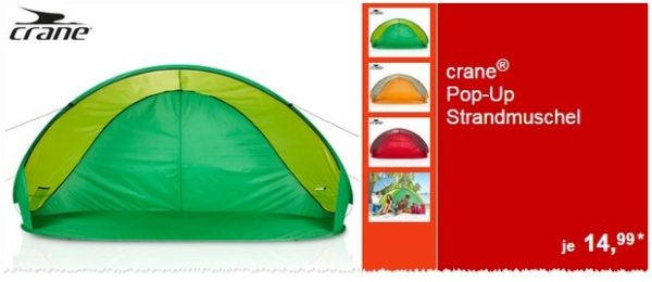 Crane Pop-Up Strandmuschel: ALDI Süd Angebot 30.5.2016